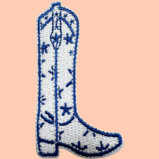 Blue And White Cowboy Boot