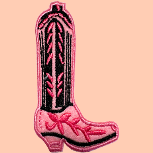 Pink And Black Cowboy Boot