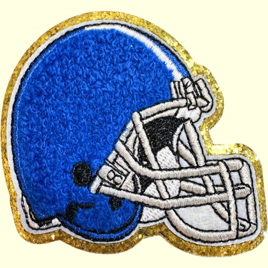 Royal Blue Helmet Trimmed in Gold Chenille