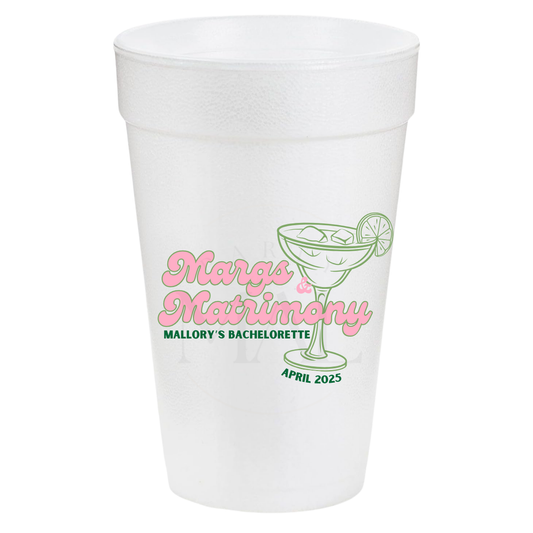 Margs and Matrimony Simple 20oz Cups