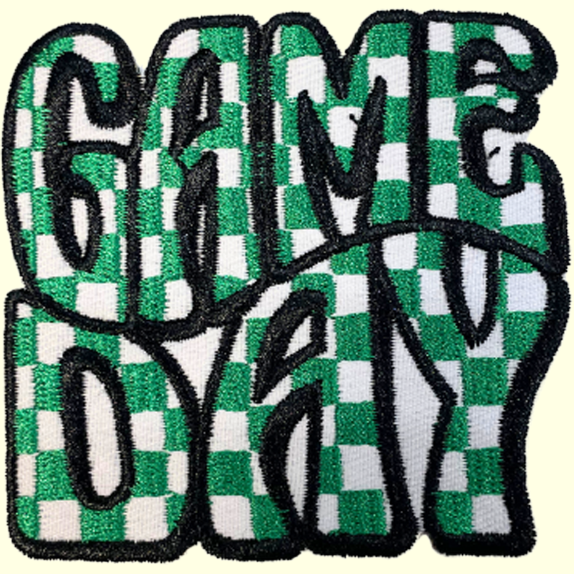Green & White Checkered Game Day