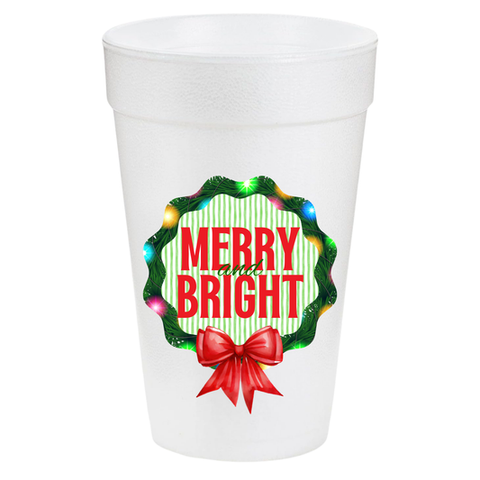 Merry Christmas Wreath 20oz Cups