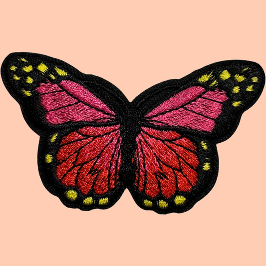 Hot Pink & Red Butterfly with Yellow