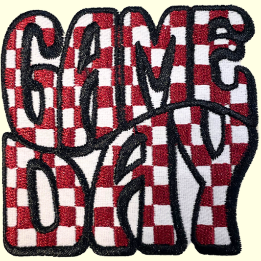 Maroon & White Checkered Game Day