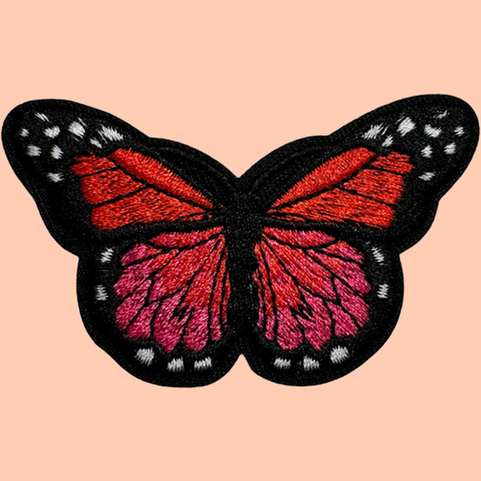 Red & Hot Pink Butterfly with White