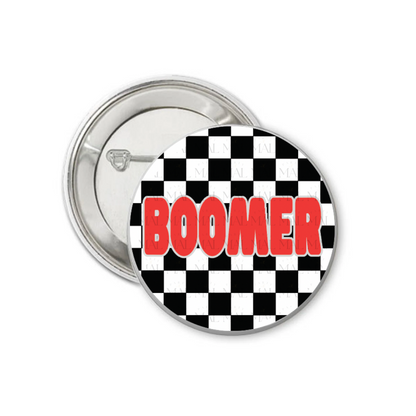 Solid Checkered 3" Button
