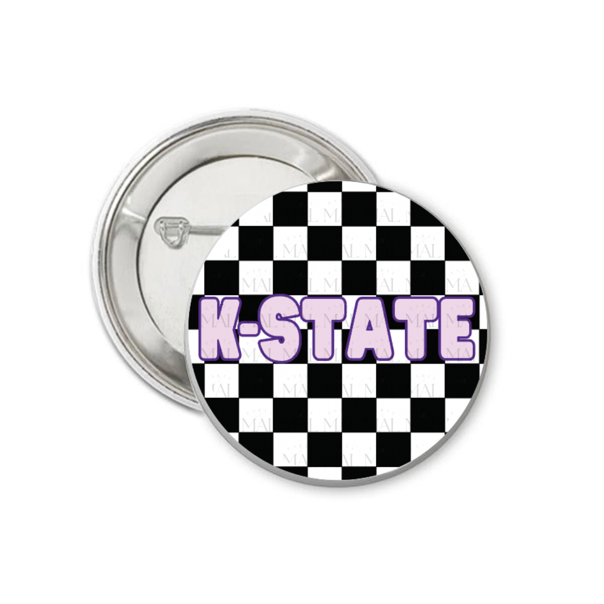 Solid Checkered 3" Button