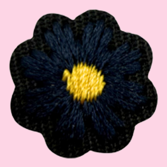 Embroidered Flower Black