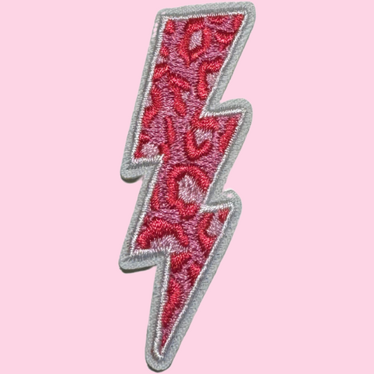 Pink Cheetah Lightning Bolt Small