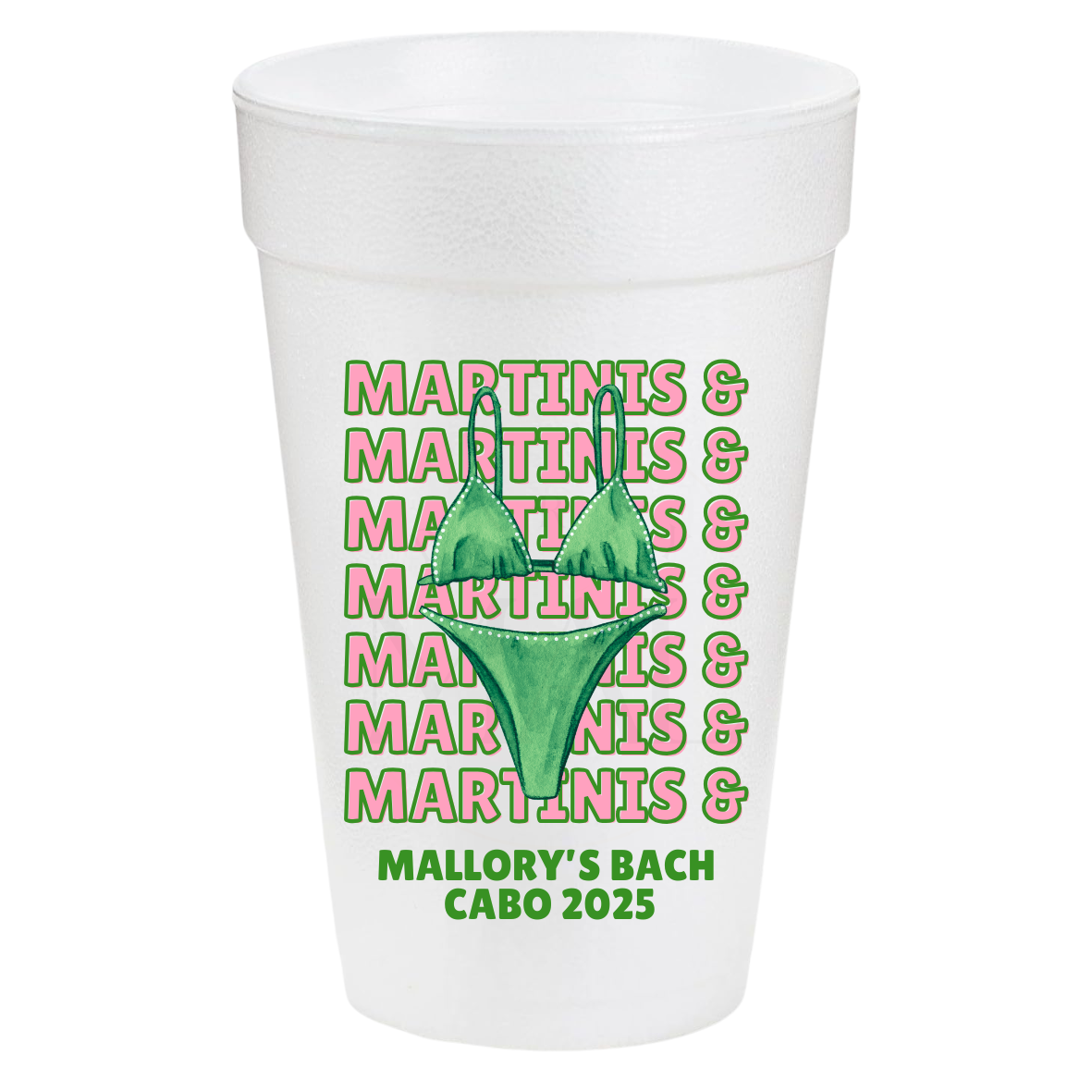Bikinis and Martinis Stacked 20oz Cups