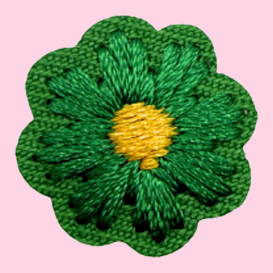 Embroidered Flower Green