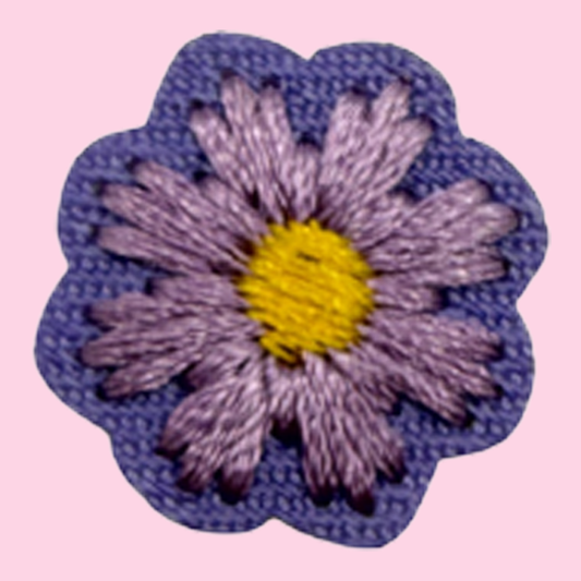 Embroidered Flower Purple