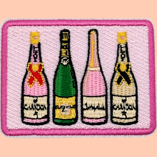 Four Champagne Bottle Square