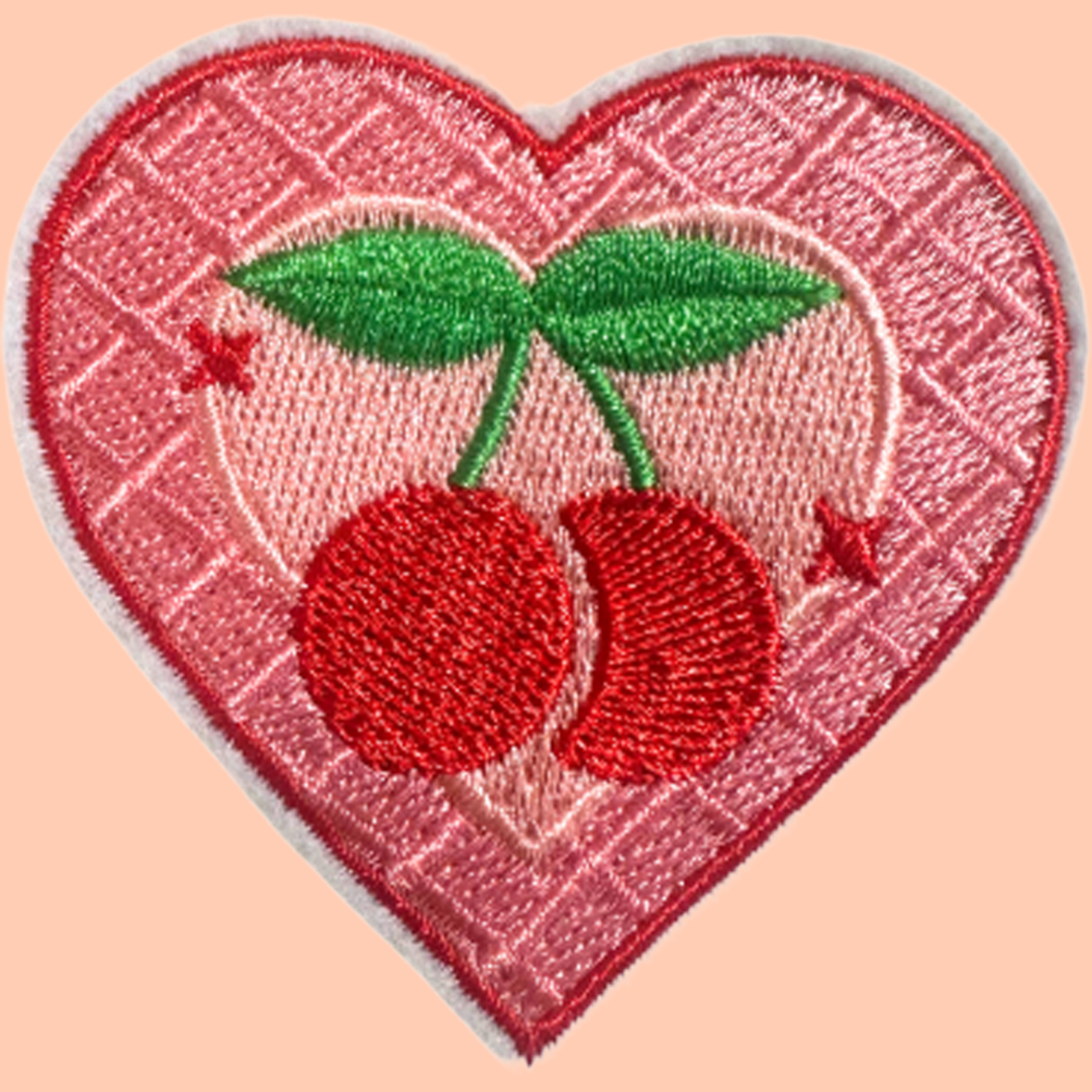 Pink Heart with Cherries