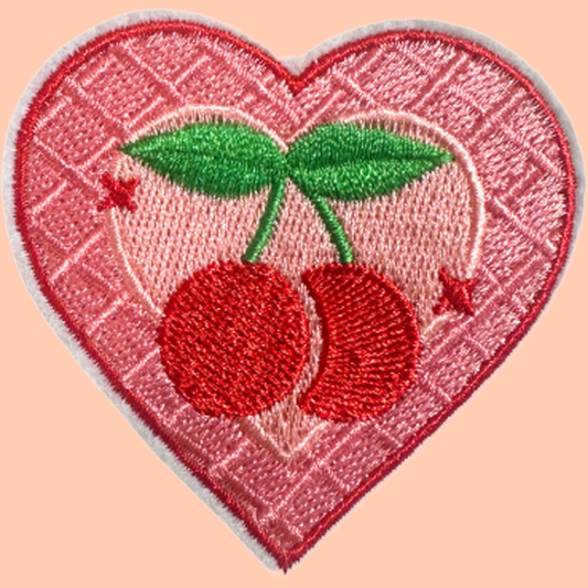 Pink Heart with Cherries