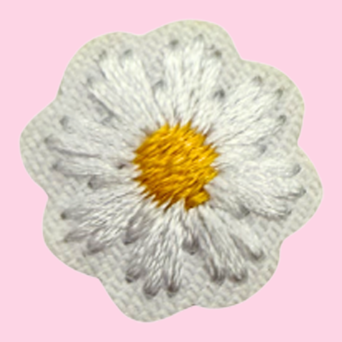 Embroidered Flower White