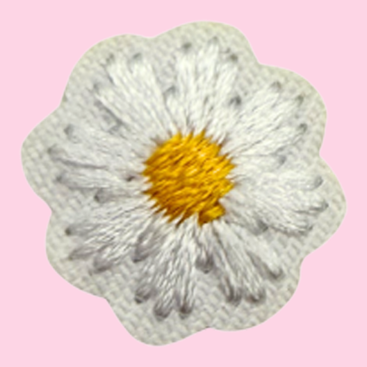 Embroidered Flower White