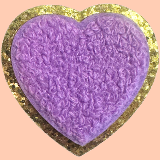 Light Purple Heart with Gold Chenille