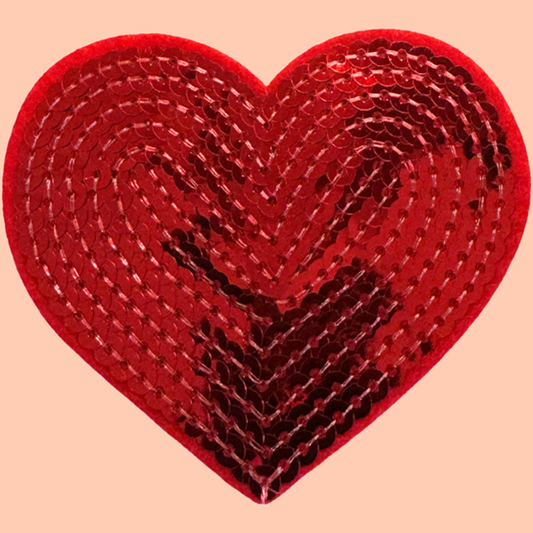 Red Sequin Heart Wider