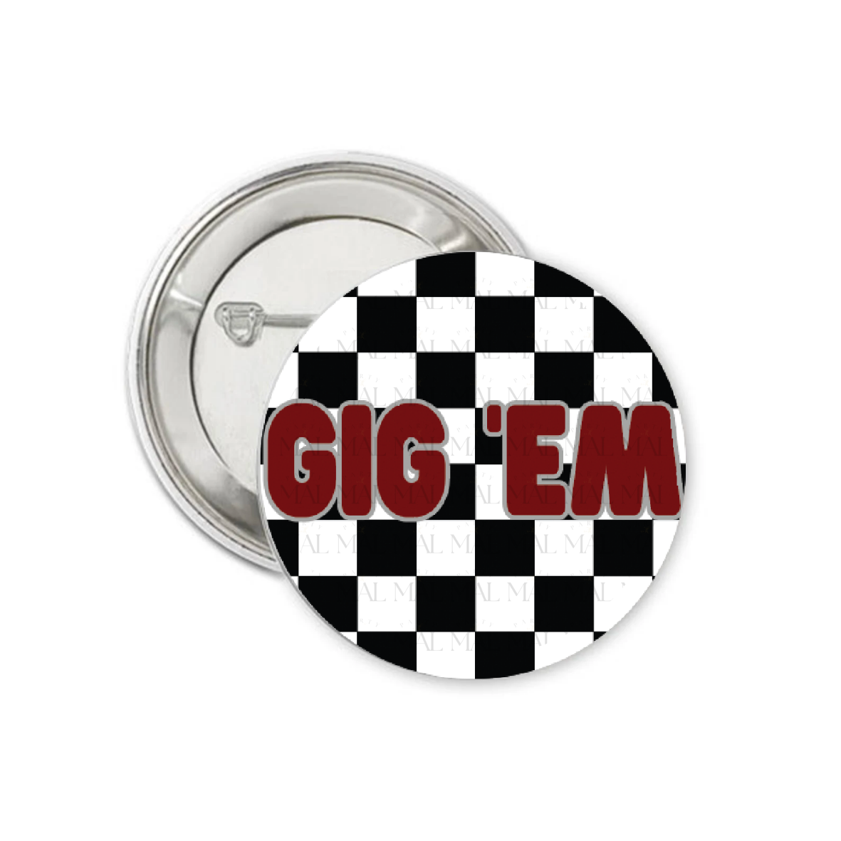 Solid Checkered 3" Button