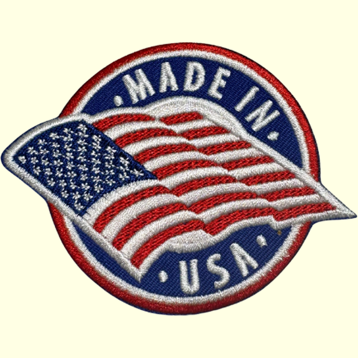 Made in USA Circle with Flag