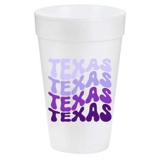 Purple Wavy Texas 20oz Cups