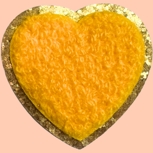 Yellow Heart with Gold Chenille