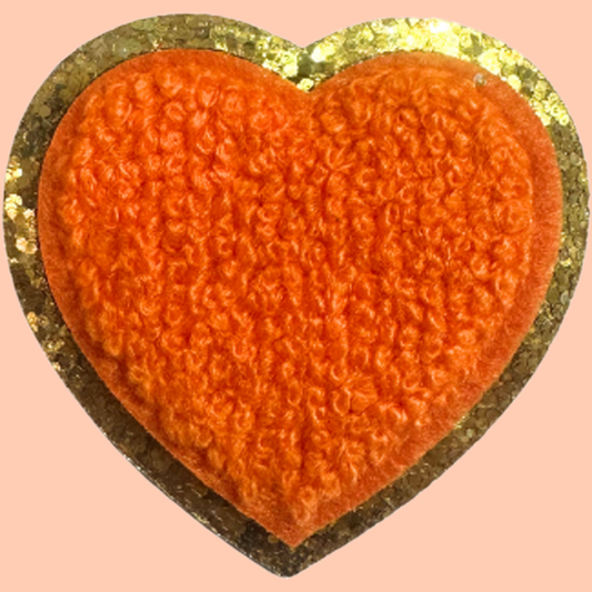 Light Orange Heart with Gold Chenille