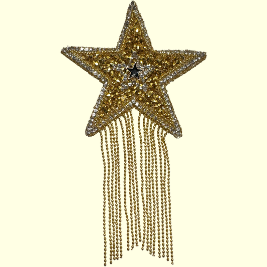 Gold Rhinestone Star & Gold Tassel