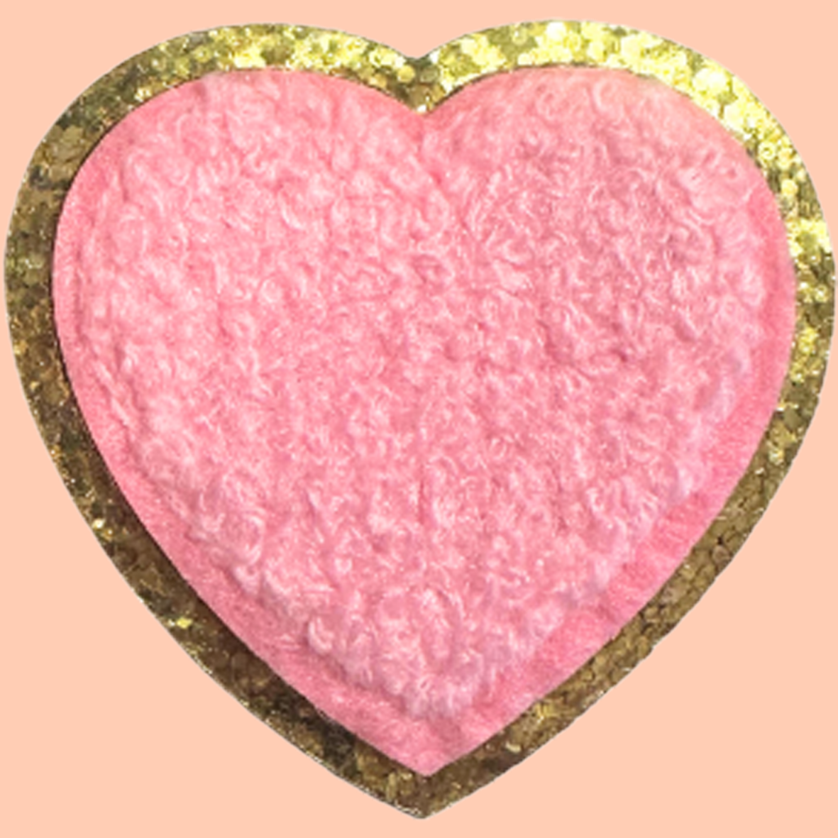 Light Pink Heart with Gold Chenille