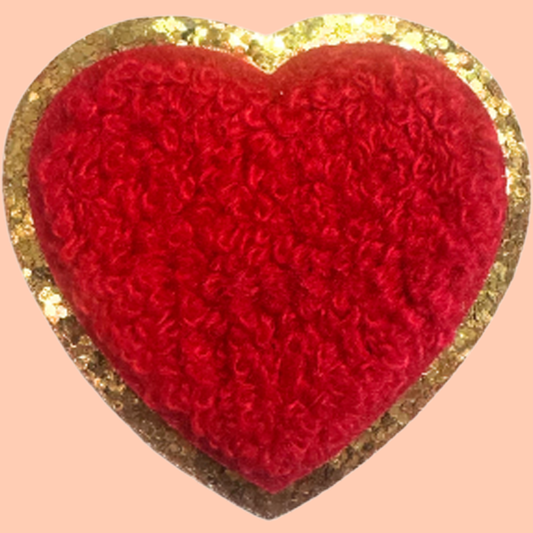 Red Heart with Gold Chenille