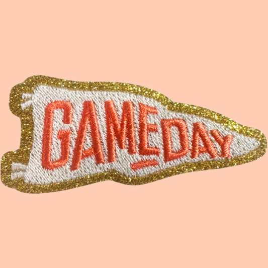 Orange Gameday Flag w Gold Chenille