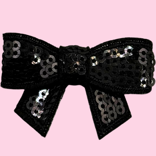 Mini Black Sequin Bow