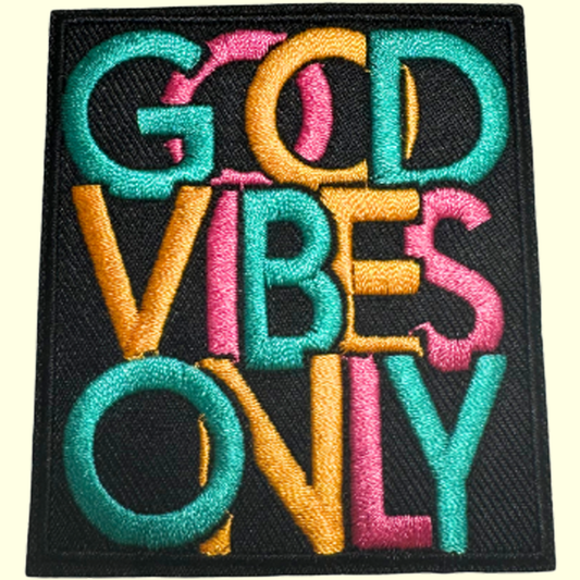 Neon Black Square Good Vibes Only