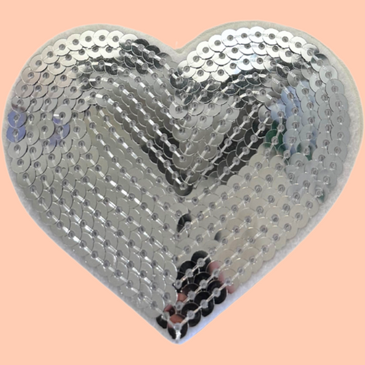 Silver Sequin Heart