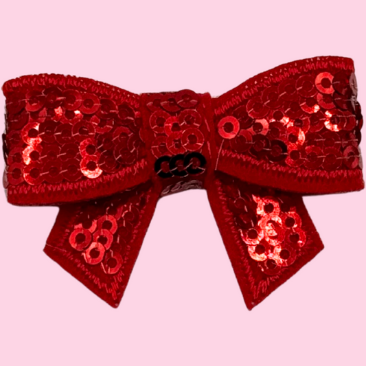 Mini Red Sequin Bow