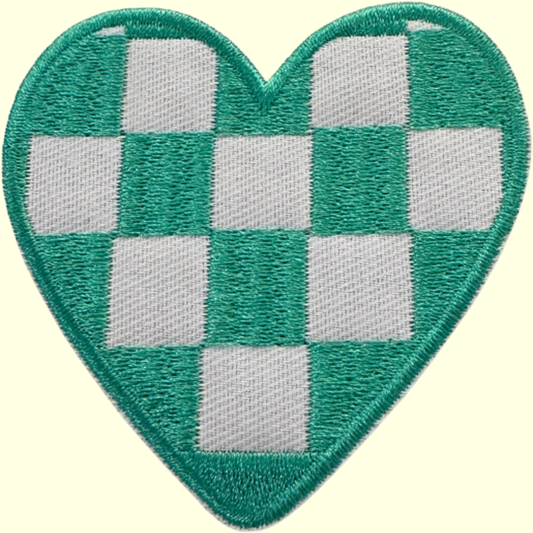 Checkered Teal Heart