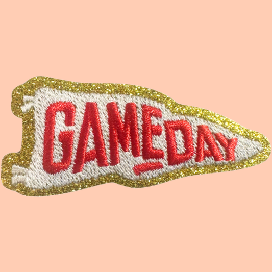 Red Gameday Flag w Gold Chenille