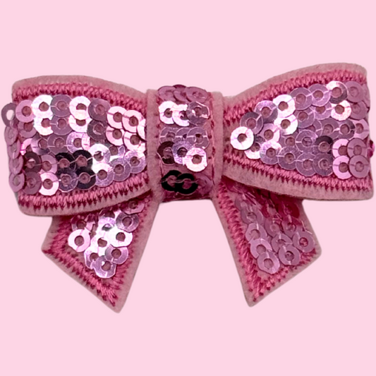 Mini Light Pink Sequin Bow