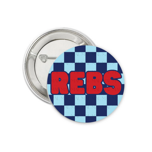 Solid Checkered 3" Button