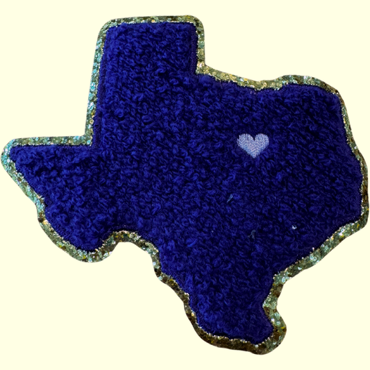Purple Texas w Heart trimmed in gold