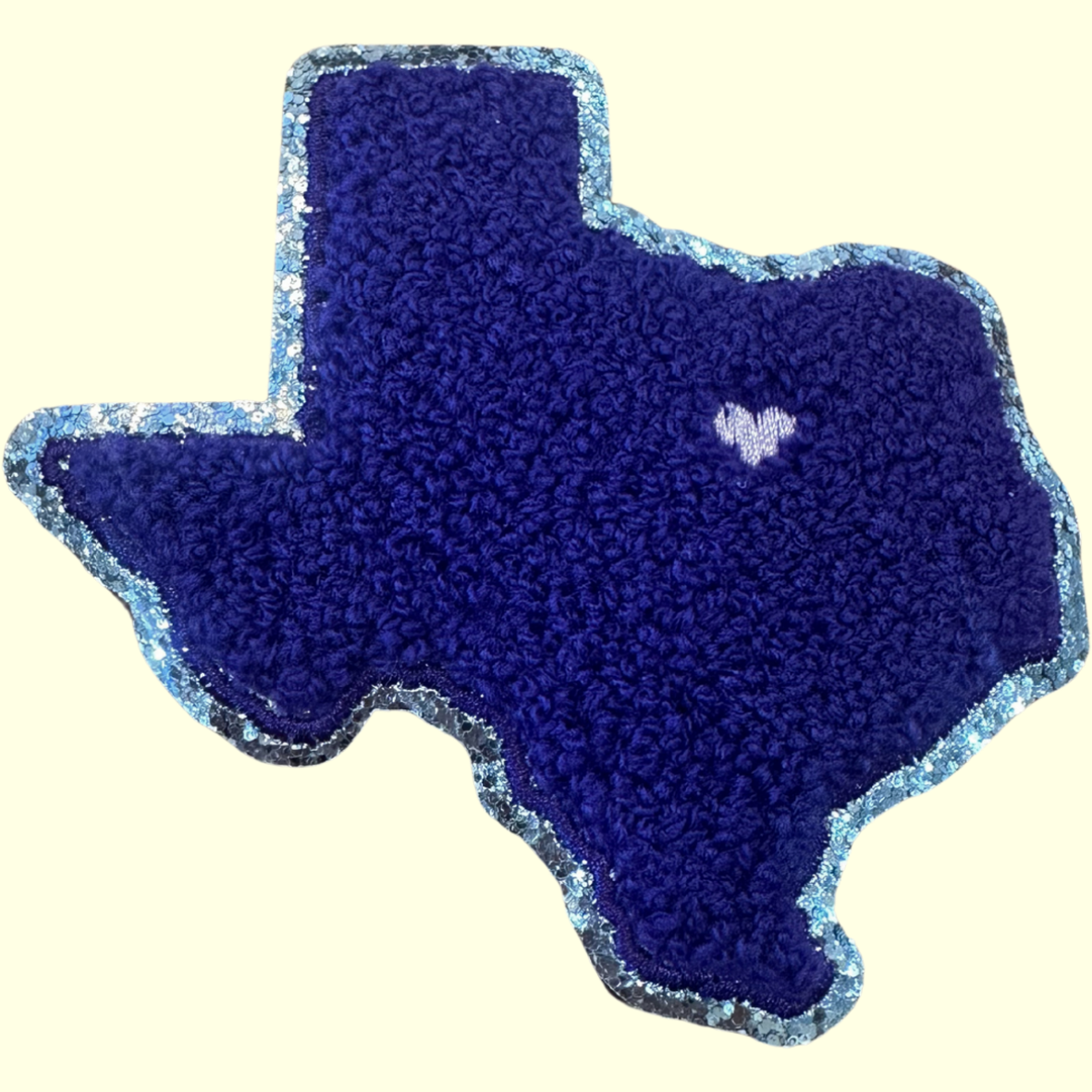 Purple Texas w Heart trimmed in silver