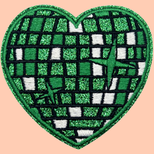 Green Disco Heart
