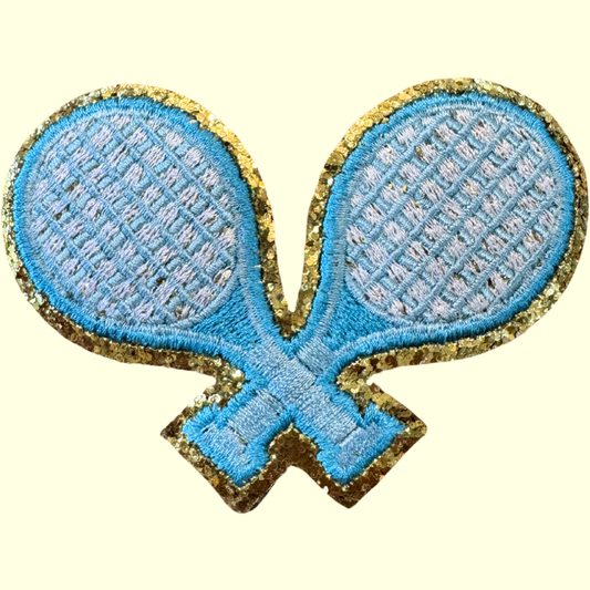 Blue Tennis Racket Trimmed in Gold