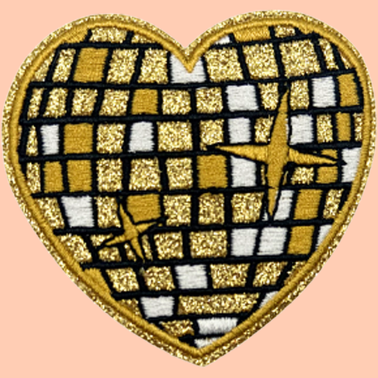 Yellow & Gold Disco Heart