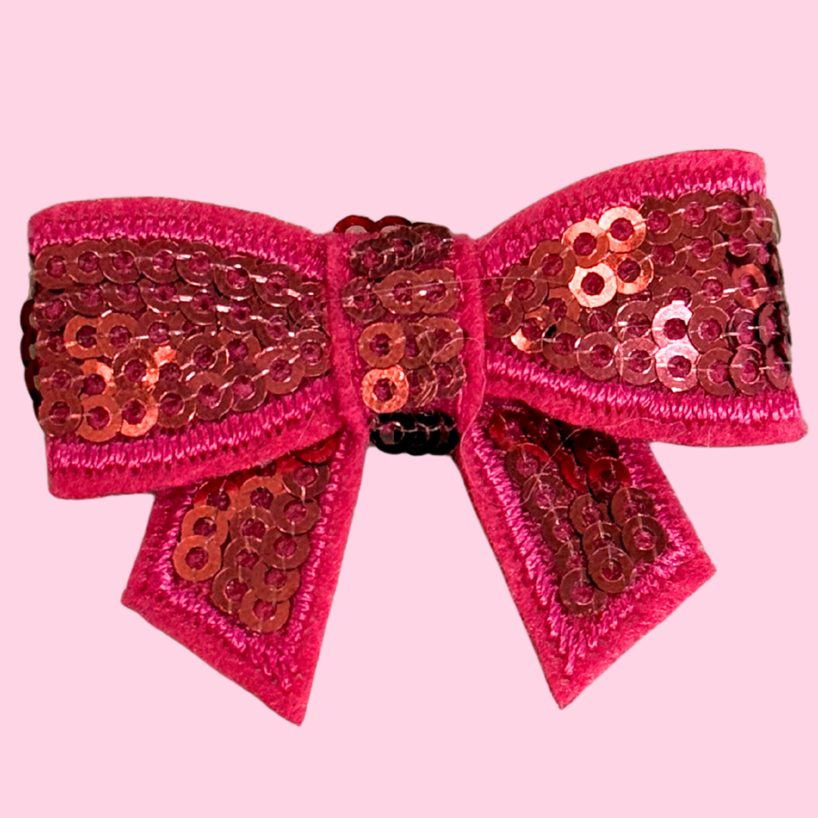 Mini Hot Pink Sequin Bow