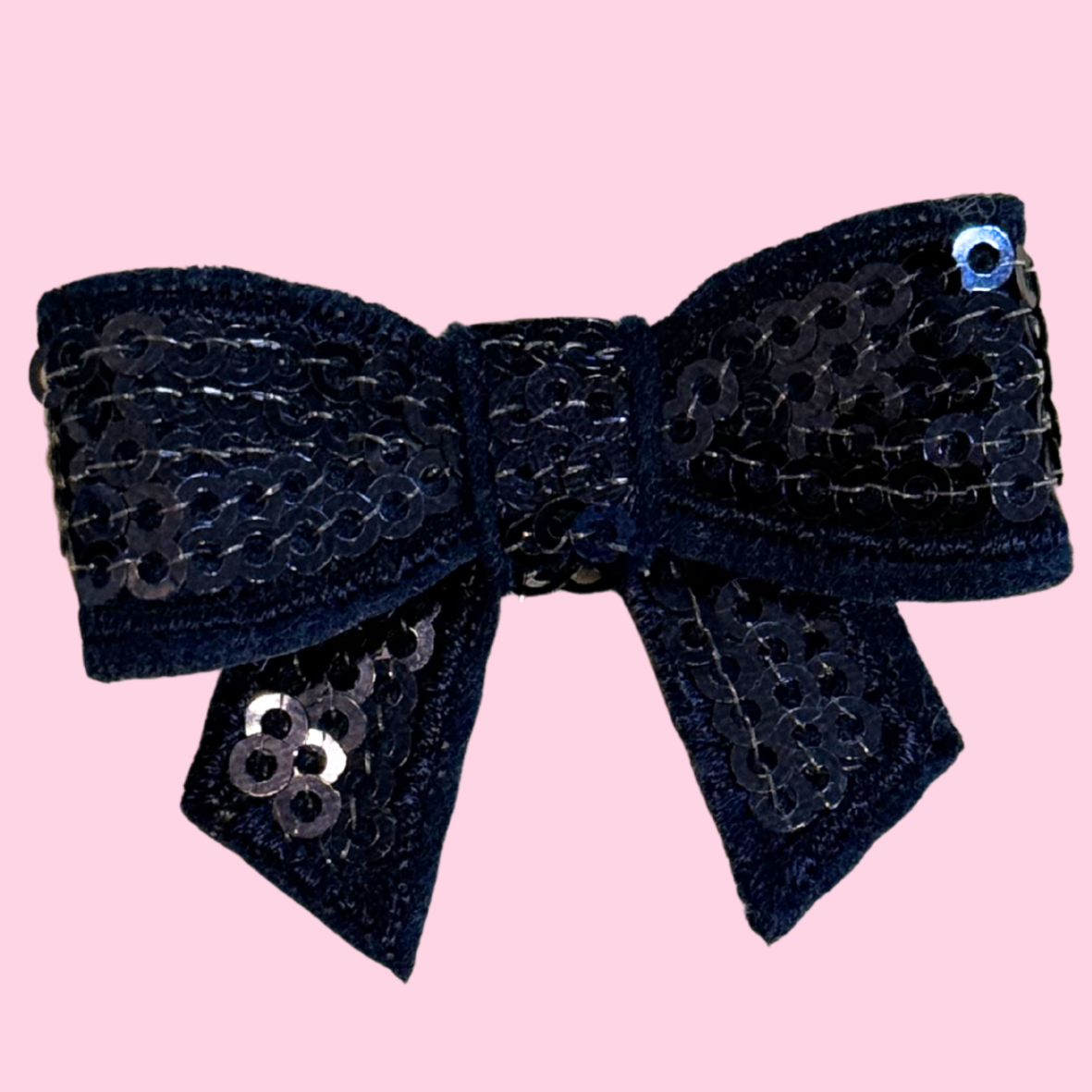 Mini Navy Sequin Bow