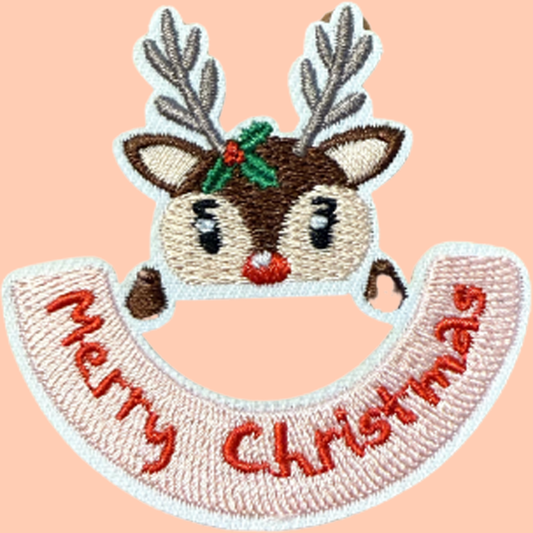 Merry Christmas Ornament with Rudolph