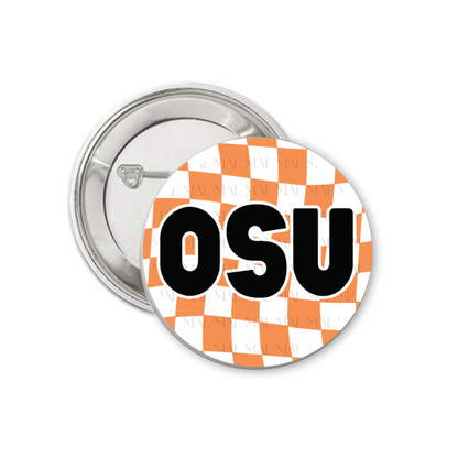 Wavy Checkered 3" Button