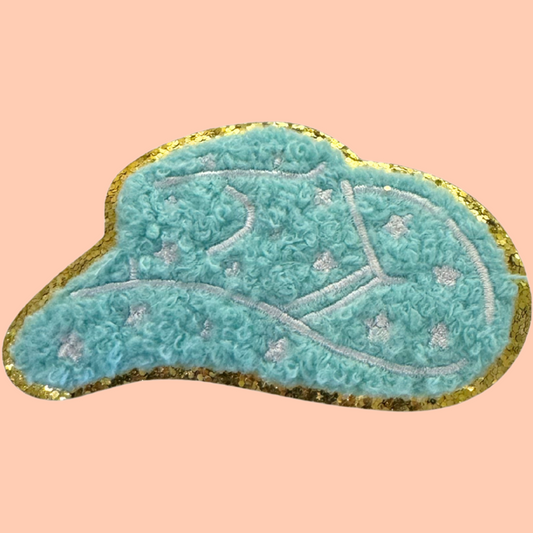 Blue Cowboy Hat Trimmed in Chenille